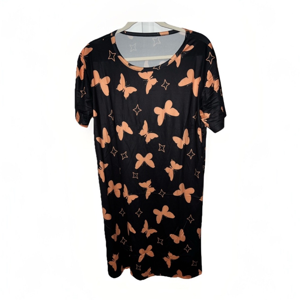 NEW women’s Sleep Shirt with Orange Butterfly Print
